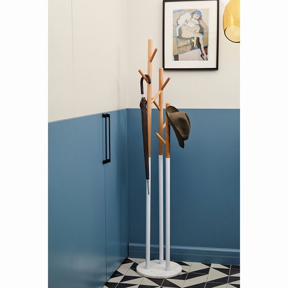 Вешалка напольная Solheim, 171 см, белый мрамор/натуральное дерево, Bergenson Bjorn, изображение 3