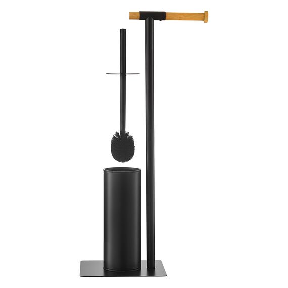 Держатель для туалетной бумаги с ершиком Mats, черный, Bergenson Bjorn Bath, изображение 2