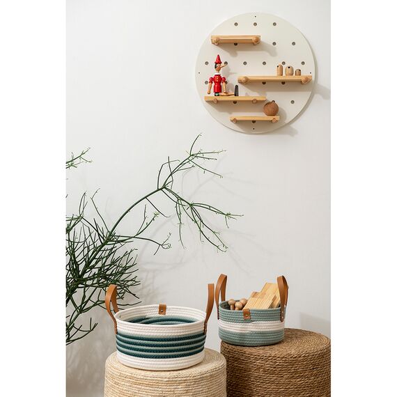 Корзина для хранения Helly 26х13 см, бежевая/зеленая, Bergenson Bjorn, изображение 2