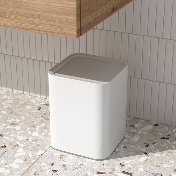 Контейнер для мусора Tyer, 7 л, белый/серый, Bergenson Bjorn Bath, изображение 2