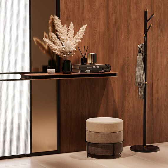 Вешалка напольная Bakken, 180 см, золотистый хром/черная, Bergenson Bjorn, изображение 6