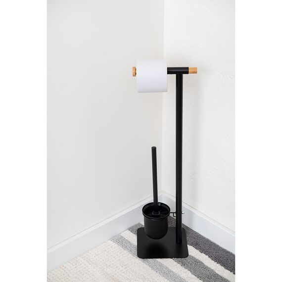 Держатель для туалетной бумаги с подвесным ершиком Mats, черный, Bergenson Bjorn Bath, изображение 7
