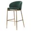 Стул барный Coral, велюр, темно-зеленый, Bergenson Bjorn