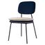 Стул с контрастным кантом Pea, велюр, темно-синий/бежевый, Bergenson Bjorn