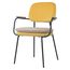 Стул с подлокотниками и контрастным кантом Pea, велюр, желтый/бежевый, Bergenson Bjorn