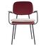 Стул с подлокотниками и контрастным кантом Pea, велюр, бордовый/бежевый, Bergenson Bjorn, изображение 9